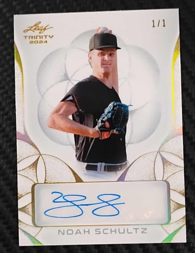 2024 Leaf Trinity Noah Schultz GOLD Foil 1/1 AUTO Rookie WHITE SOX #BA-NS1 RARE
