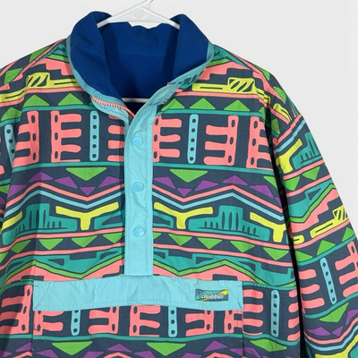 #ad #ad Chubbies Reversible Jacket Pullover Fleece Aztec Color Mens Large T Snap 1 4 Zip $24.95