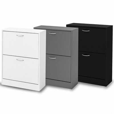 Holz 2-stufiger Schuhschrank Aufbewahrung Organizer - stilvoll & platzsparend