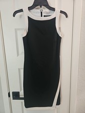 Lauren Ralph Lauren Dress Women's Size 2 Black White trim sleeveless Stretch