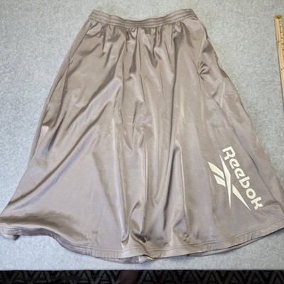 Reebok Womens Classic Solid Midi Skirt Beige Large A-line Athleisure Monochrome 