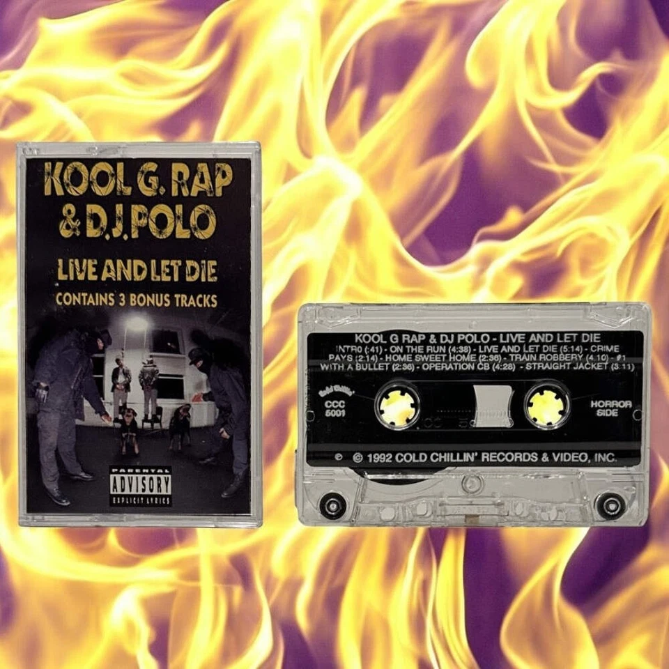 •KOOL G. RAP & D.J. POLO ~ LIVE AND LET DIE• ~1992 OG PRESSING~ (CASSETTE TAPE) - Image 2 of 4