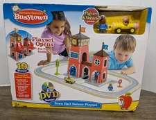 Richard Scarry's Busytown Play Set Town Hall News Stand Church Train Tracks NEW