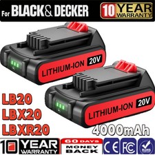 2x 4.0Ah for Black  Decker 20Volt LB20 LBX20 LBXR20 Lithium-Ion Batteries