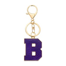 Initial Letter Keychain Alphabet Letter A-Z Keyring Purple B ,