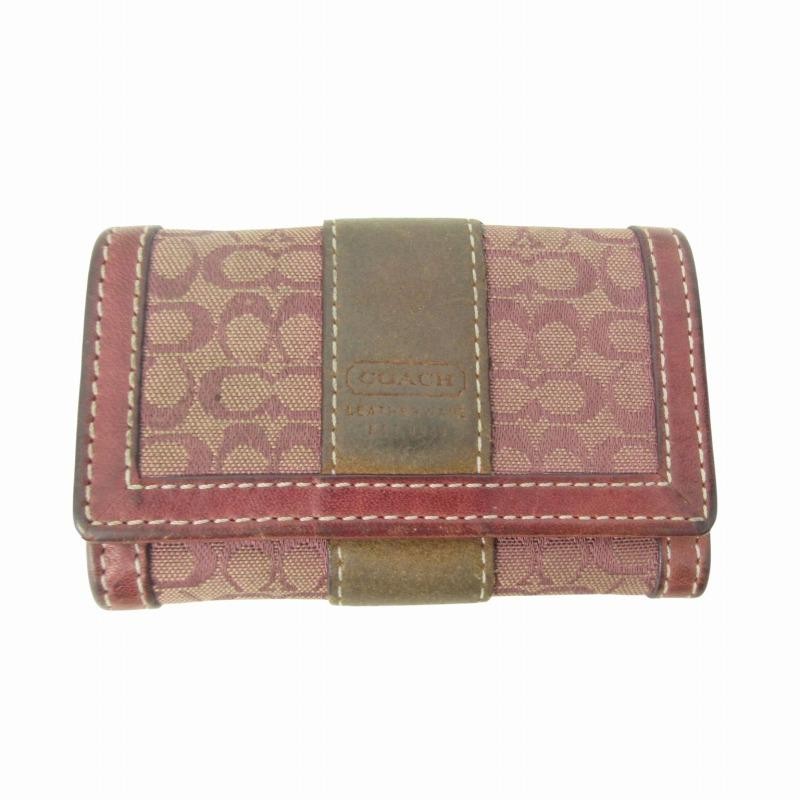 Coach 6 Key Case Key Holder Logo Red Color Women's Accessory