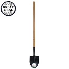 41 In. Handle Wood Handle Digging Shovel  Round Point Shovel landscaping Toola