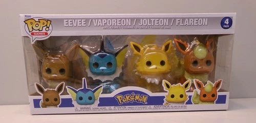 Funko POP! Pokemon Eevee Vaporeon Jolteon Flareon Eeveelutions 4 Pack 2022 - NEW