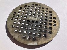 Oatey 80020 Floor Drain Grate, Round, Brass, 5-1/4 In Dia, 1/4 In Thick