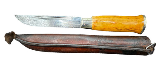 Vintage Iisakki jarvenpaa Scout knife Finland Puukko Leather Sheath Heavy Duty - Picture 2 of 17