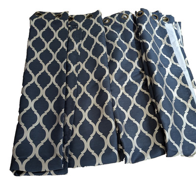 Pier 1 imports 4 Panels Long Black Out Curtains Drapes Blue 50''X 94'' Mint Cond.