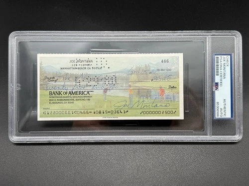 Joe Montana Autographed Personal Check Rookie Year 1980 PSA/DNA Signed Rare!
