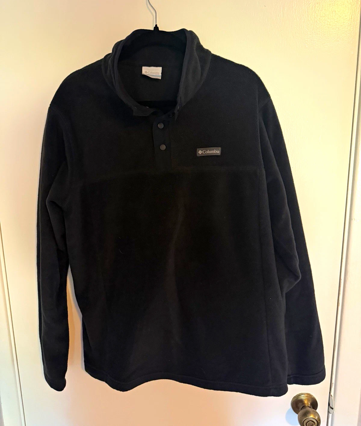 Columbia Steens Mountain Men’s Black 300 Fleece Snap Pullover Jacket L image 1