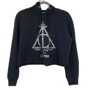 Harry Potter Primark Talla 8 Negro Recortada Sudadera Con Capucha Deathly  hondonadas | eBay