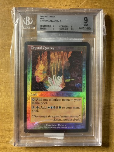 MTG✨CRYSTAL QUARRY FOIL✨Odyssey BGS Quad 9’s+ MINT RARE Land 2001 POP 2 ! - Picture 3 of 12