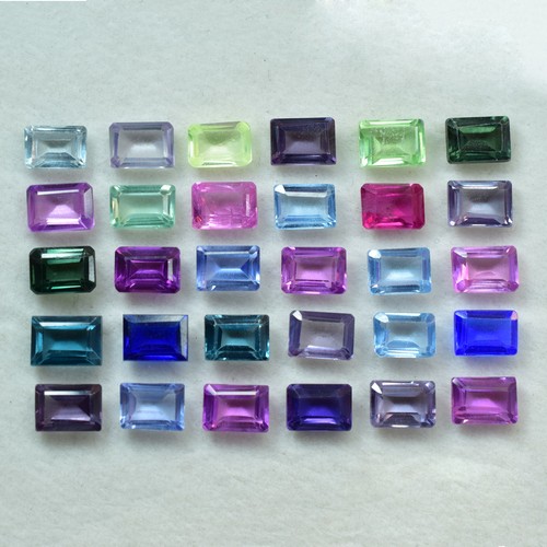 Natural Untreated Sapphire 6x4 mm 10 Pcs Gemstone Lot Emerald Cut CERTIFIED - Picture 8 of 16