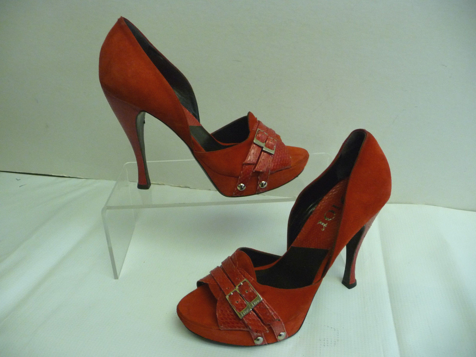 DIOR rosso Platform Peeptoe Stilettos Size 39 9 Snakeskin Suede DIOR rosso Platform Peeptoe Stilettos Size 39 9 9 39 Snakeskin Suede 8c681a