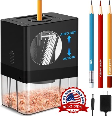 Sacapuntas Eléctrico Para Artista, Aula, Escuela, Trabajo, Oficina 8mm NUEVO US