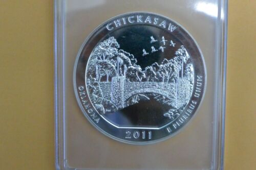 2011 Chickasaw NP ATB AMERICA BEAUTIFUL 5 Oz SILVER PCGS MS69 DMPL First Strike - Picture 2 of 4
