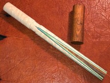 Jerry Rauenzahn 4 Point Prong Pool Cue Front. Cocobolo into Bird's Eye Maple.