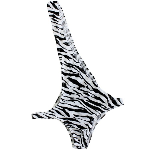 Men's Zebra Mankini Swimsuit Thong V Sling Sexy Underwear Suspender