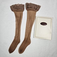 Vtg Victorias Secret Lingerie For Legs Lace Top Thigh Highs Size S Nude Stay Ups