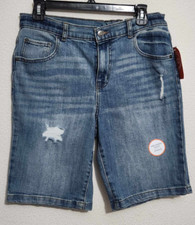 Wonder Nation Boys Light Wash Denim Shorts- Size 18 W/ Adjustable Waist