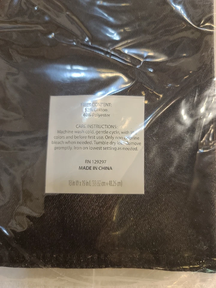 Joy Mangano Home - Set of 4 Black Reversible Placemats 19x13" RN 129297 - New - Image 4 of 4