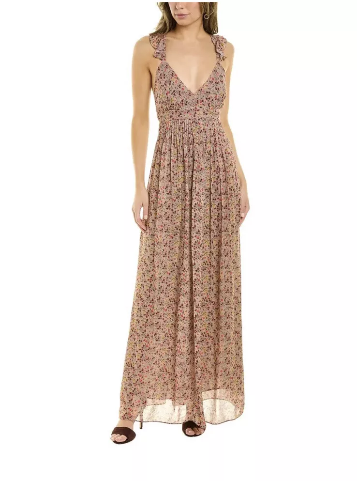 Ba&sh Women’s Madison Floral Crisscross Back Maxi Dress Size S NWT $480