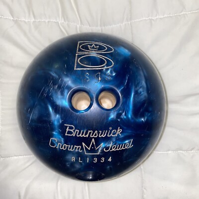 Vintage Brunswick Crown Jewel Bowling Ball Blue Marble 15