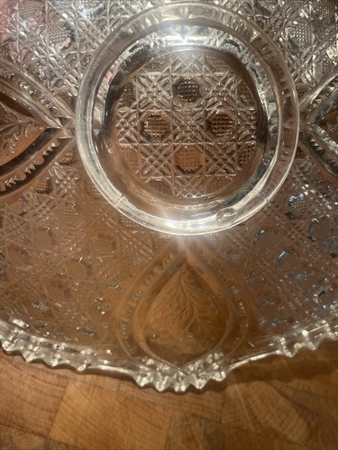 Vintage Clear Glass Ruffled Edge Pedestal Candy Dish 10" - Picture 7 of 9
