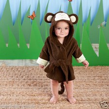 Baby Aspen, hooded spa robe for infants 0-9 months, Choose Monkey or Koala