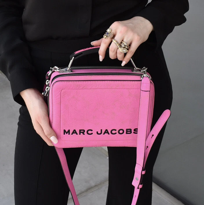 Hot Pink Marc Jacobs Handbag Cross Body with Double Zipper and Two