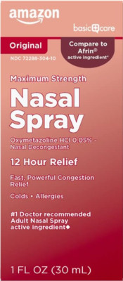 Nasal Spray Amazon Basic Care One Fl OZ bottle Oxymetazoline HCI 0.05% -Lot of 8