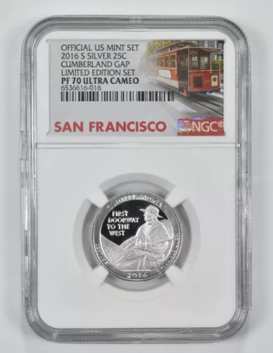 2016-S PF70 Silver Cumberland Gap Quarter NGC Limited Edition