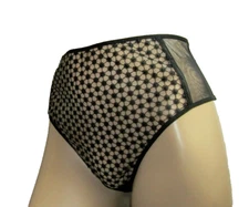 Victoria's Secret Mesh Floral High Waist Thong  Panty  Black  Small   Nwt