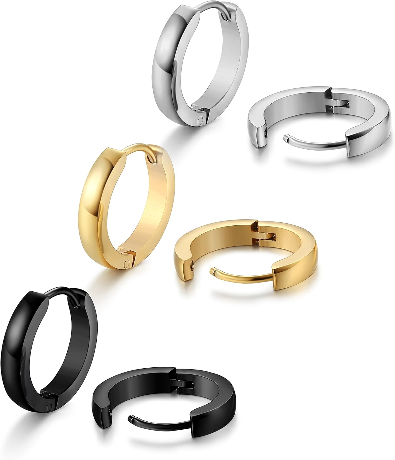 Hypoallergenic 316L Surgical Steel Small Hoop Earrings for Men and Women