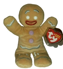 Ty Beanie Baby GINGY Gingerbread Man (Shrek the Halls DVD Excl.) MWMTs Plush Toy