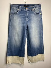 7 for all mankind Culotte FLARE JEANS W 26 UK 8 VGC wide crop high waist bleach