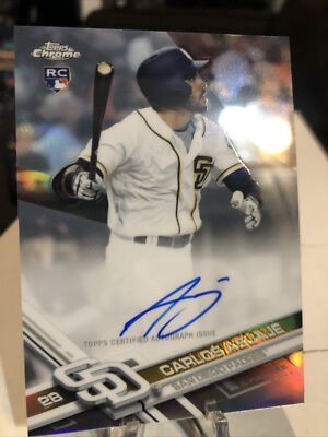 2018 Carlos Asuaje Topps Chrome Rc AUTO Autograph  San Diego Padres #376/499