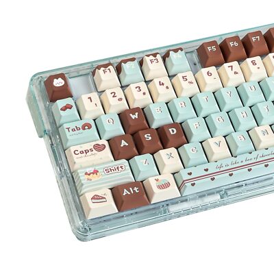 152PCS Mint Chocolate PBT Keycaps 60% Cherry Profile Mechanical Keyboard Set