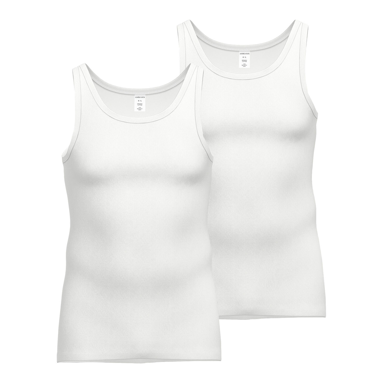 2er 4er 6er Pack Ammann Herren Shirt Untershirt GOTS Unterhemd Doppelripp