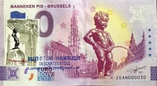 Ticket 0 Euro Philatelic Manneken Pis Brussels Belgium 2024 Various Number