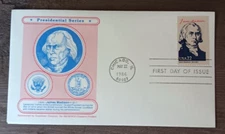 PRESIDENT JAMES MADISON SCARCE GRAEBNER AFDCS CACHET 1986  FDC VF UNADDR