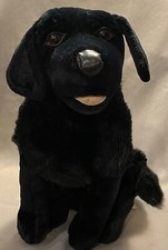FAO SCHWARTZ 16" Black Realistic Plush Stuffed LABRADOR RETRIEVER Dog