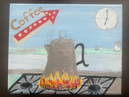 Arte de pared de lienzo de café arte de café pintado decoración de cocina arte de pared comedor - Imagen 2 de 7