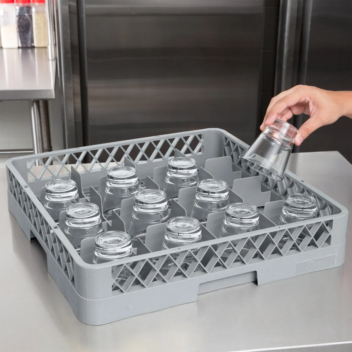 4 PACK Commercial Dishwasher Machine 16 Cup Glass Tray Rack Automatic