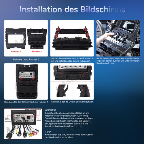9" Android 14 Autoradio GPS Navi Carplay Für Ford Edge 2016-2020 S-Max 2015-22 - Bild 13 von 15