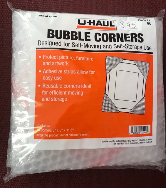 Bubble Corners, 16 Count 8” x 8” to protect pictures, artwork