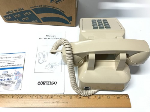 CORTELCO Beżowy przycisk Telefon biurkowy 250044-VBA-20M Telefon dotykowy USA w pudełku - Zdjęcie 8 z 9